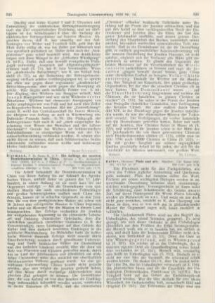 325-326 [Rezension] Biermann, Benno M., Die Anfänge der neueren Dominikanermission in China