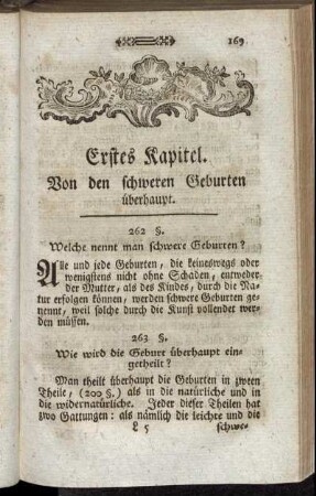 Erstes Kapitel. Von den schweren Geburten überhaupt.