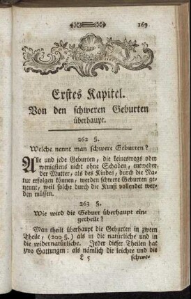 Erstes Kapitel. Von den schweren Geburten überhaupt.