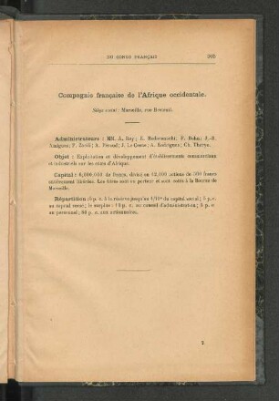 Compagnie francaise de l'Afrique occidentale.