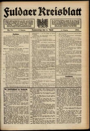 Ausgabe vom Donnerstag, den 06. April 1911.