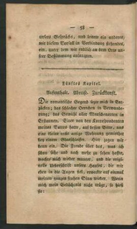 Fünftes Kapitel. Aufenthalt. Abreise. Zurückkunft