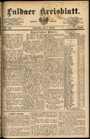 Ausgabe vom Donnerstag, den 07. Oktober 1886.