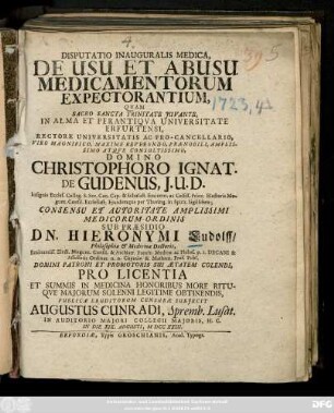Disputatio Inauguralis Medica, De Usu Et Abusu Medicamentorum Expectorantium