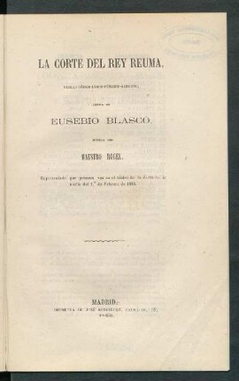 La corte del rey Reuma : pasillo cómico-lírico-fúnebre-achacoso