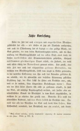 Achte Vorlesung