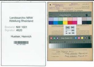 Entnazifizierung Heinrich Huelser, geb. 16.04.1899 (Schlosser)