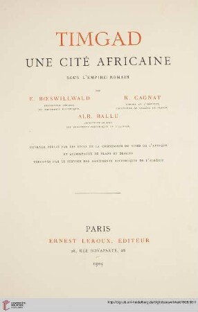 Timgad : une cité africaine sous l'Empire Romain
