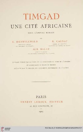 Timgad : une cité africaine sous l'Empire Romain
