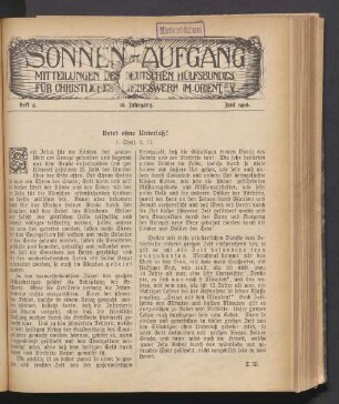 Heft 9. 18. Jahrgang. Juni 1916
