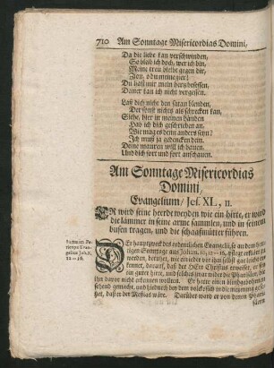 Am Sonntage Misericordias Domini. Evangelium / Jes. XL, II