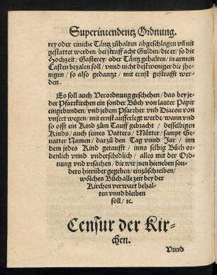 Censur der Kirchen.