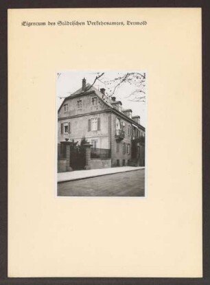 Altes Patrizierhaus in der Allee / erbaut um 1819 (Klassizismus). Detmold. Allee. Papierabzug