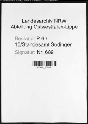 Sterberegister Standesamt Herne-Sodingen (III)