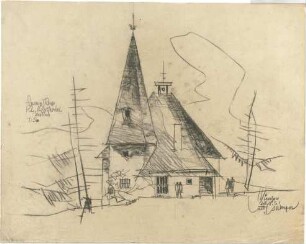 Gsaenger, Gustav; Hirschegg / Kleinwalsertal (Österreich); Ev. Kreuz Kirche - Nordseite (Perspektive)