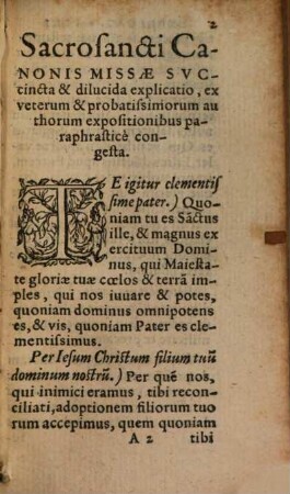 Sacri canonis Missae paraphrastica explicatio
