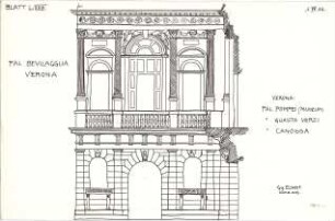 Eckert, Georg; München; Studienarbeiten - Pal. Bevilaggua in Verona (Teilansicht, Schnitt)