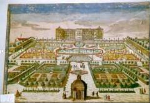 Guckkasten-Bild des dänischen Schlosses Frederiksborg?