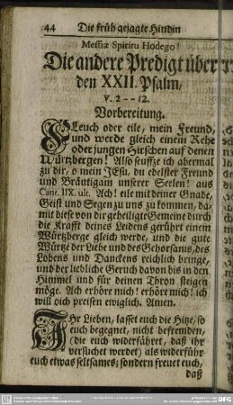 Die andere Predigt über den XXII. Psalm, V.2 - 12