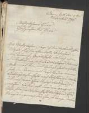 Brief von Moritz Balthasar Borkhausen an Johann Jacob Kohlhaas