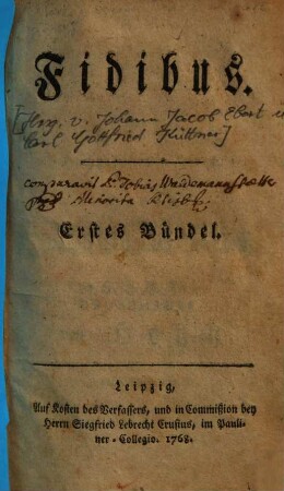 Fidibus, 1. Bündel
