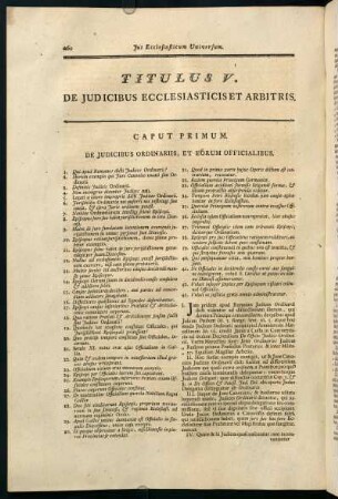 260-275, Titulus V. De Judicibus Ecclesiasticis et Arbitris.