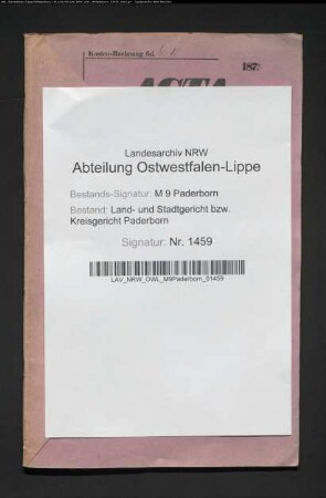 Erblasser: Westerrellermann, Elisabeth, geb. Lohmann; Ehepartner: Westerrellermann, Bernard: