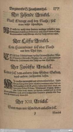 Der XIII. Artickel. Wenn man mit schmeltzen anlassen soll.