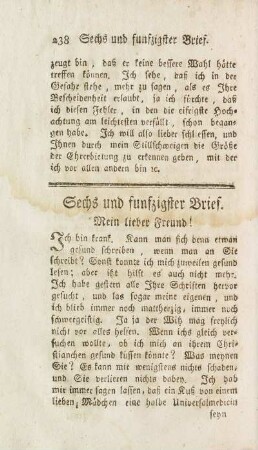Sechs und funfzigster Brief. Mein lieber Freund!