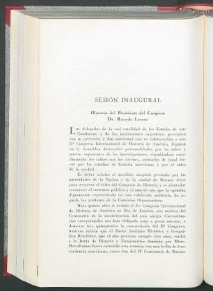 Sesión inaugural