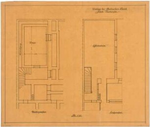 Billing, Hermann; Karlsruhe, Friedrichsplatz 12; Badische Bank, Umbau - Grundrisse EG, UG