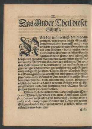 II. Das Ander Theil dieser Schrifft.