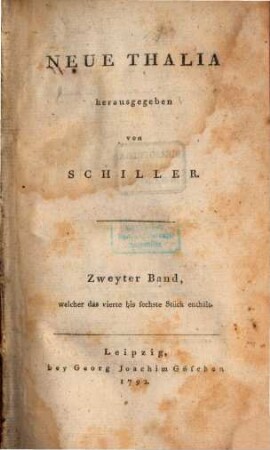 Neue Thalia. 2. 1792 = Nr. 4 - 6