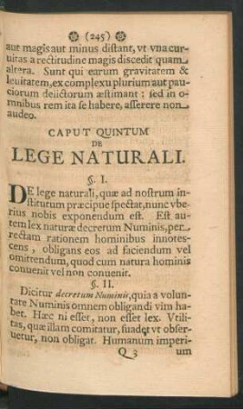 Caput Quintum. De Lege Naturali.
