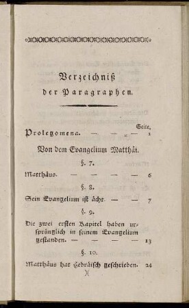 Verzeichniß der Paragraphen