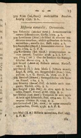 Historia naturlais, Oeconomia.