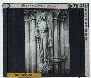 Straßburg, Münster,Ekklesiameister, Figur der Synagoge am Straßburger Münster : Synagoge