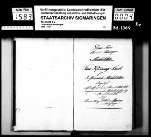 Feuerversicherungsbuch in Meidelstetten, angelegt durch Verwaltungsaktuar Haueisen, mit alphabetischem Namensregister