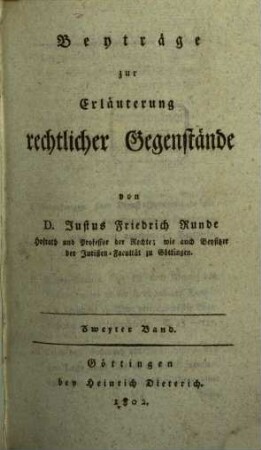 Beyträge zur Erläuterung rechtlicher Gegenstände, 2