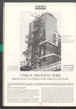 Unikat, Prototyp, Serie. Jürgen Kunz im Gespräch mit Nikolaus Kuhnert