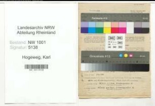 Entnazifizierung Karl Hogeweg, geb. 03.05.1900 (Konstrukteur)