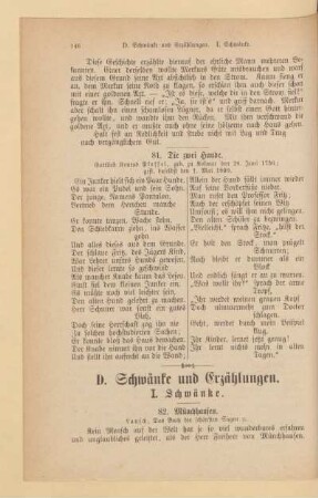 I. Schwänke