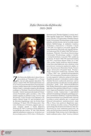 74: Zofia Ostrowska-Kębłowska 1931-2010
