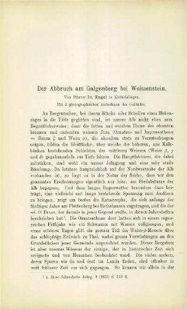 Der Abbruch am Galgenberg bei Weissenstein