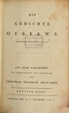 Die Gedichte Oisian's. 2