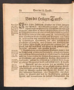 VIII. Von der Heiligen Tauffe.