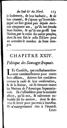 Politique des Sauvages Iroquois