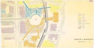 Neuordnung des Gebietes um den Mehringplatz, Berlin-Kreuzberg Schinkelwettbewerb 1963: Lageplan (Struktur und Beziehungen)