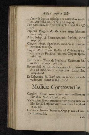 Medicæ Controversiæ.