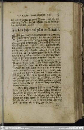Von dem hohen ausgebauten Thurme